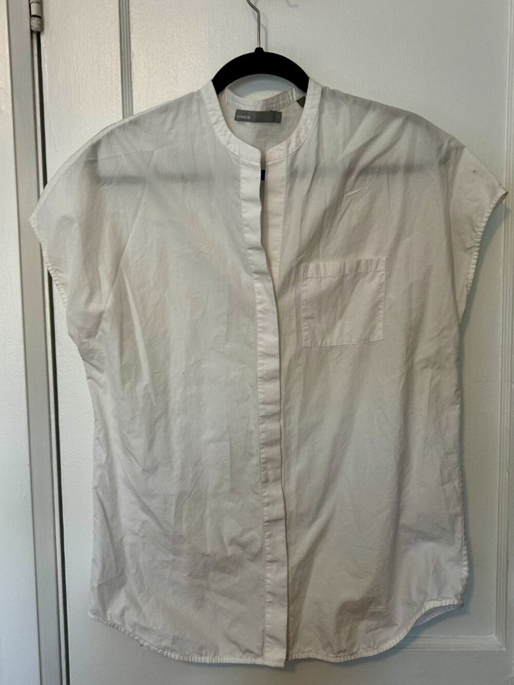 Vince White Button-Up Tunic Top